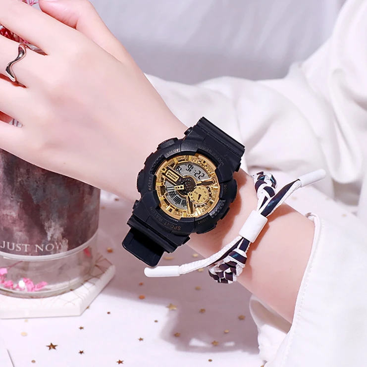 2021 simple and casual sports Large dial dual-display electronic watch for boys and girls