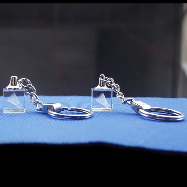 Personalized ENGRAVED crystal square cube keychain MH-YS0456