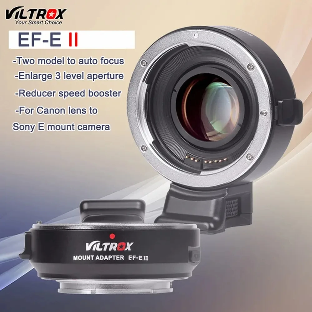 Viltrox EF-E II CD PD Auto Focus Reducer Speed Booster Lens Adapter for Canon EOS EF Lens to Sony Camera A9 A7 A7RII A7SII A6500