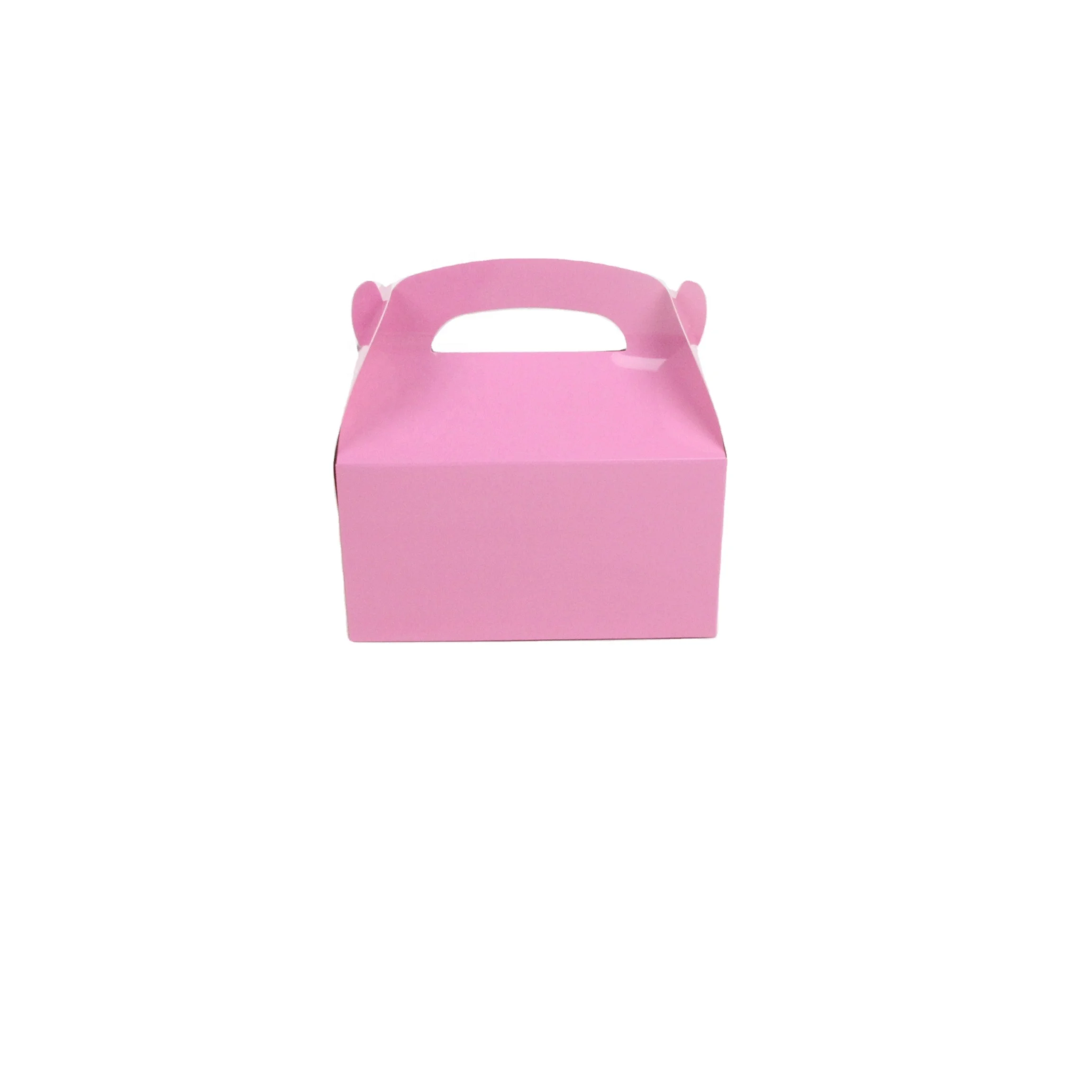 Custom Printed Logo Dessert Kraft Mini Cardboard Eco Friendly Biodegradable Box Dessert Paper Folding Packaging Box With Handle