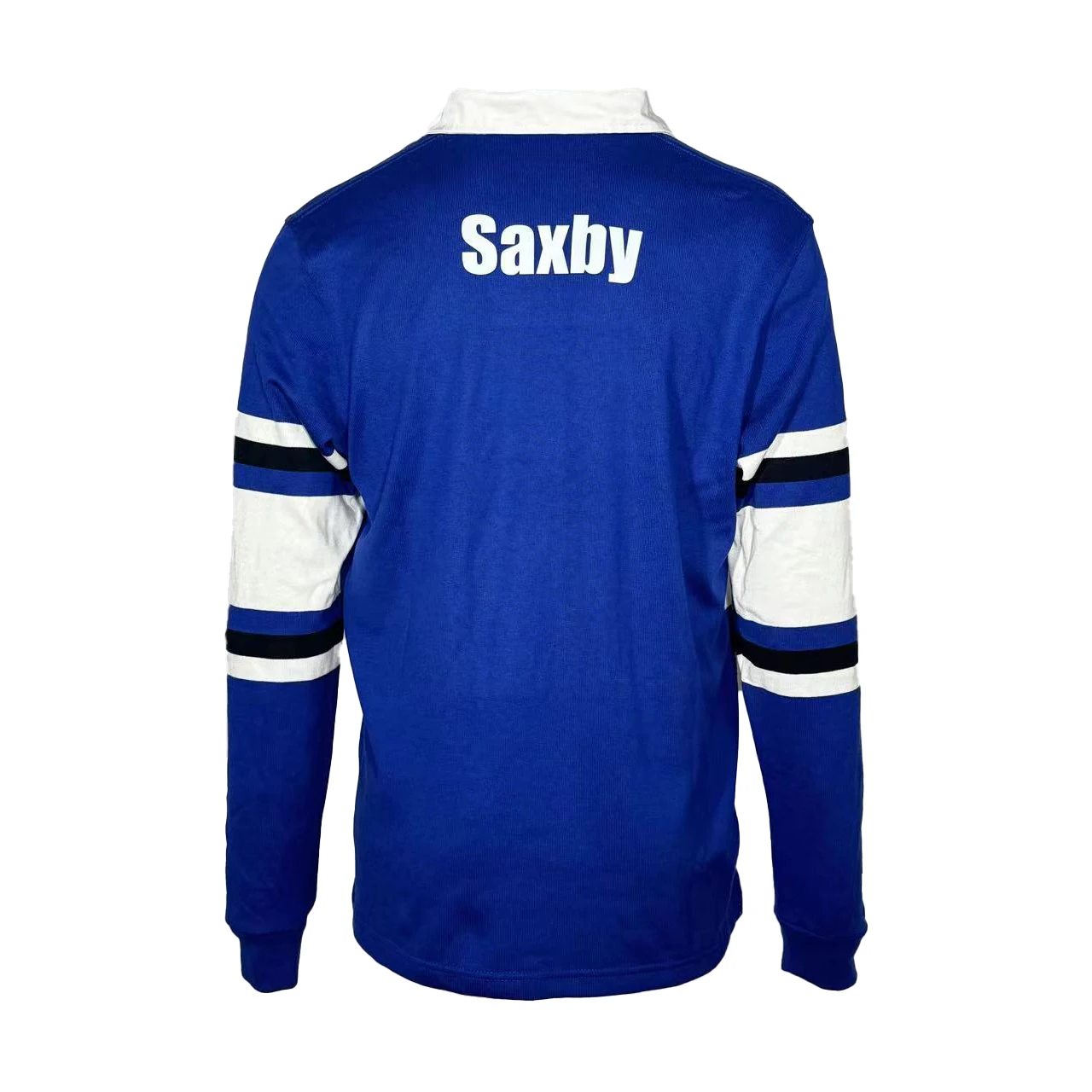 Traditional Knitted Rugby Jersey with Triangle Patch CVC Cotton Loop Placket Long Sleeve Rugby Shirt Rugby Jumper