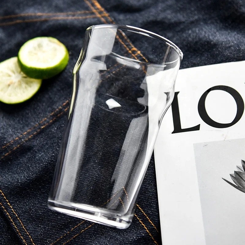 Wholesale Custom Logo Hand Blown Beer Mug Cup glass cups Cheap Beer Glasses Set Clear Craft Beer Glass for bar