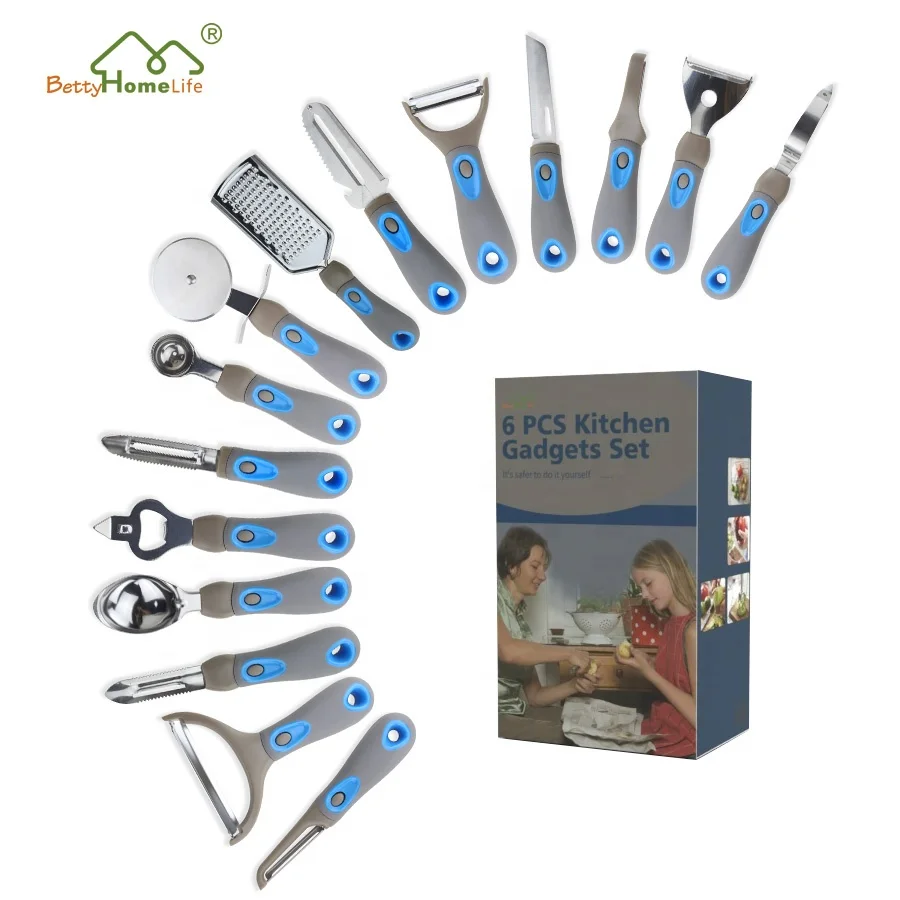 15PCS Multifunction Durable Stainless Steel Soft Handle Kitchen Gadgets and Tools Set