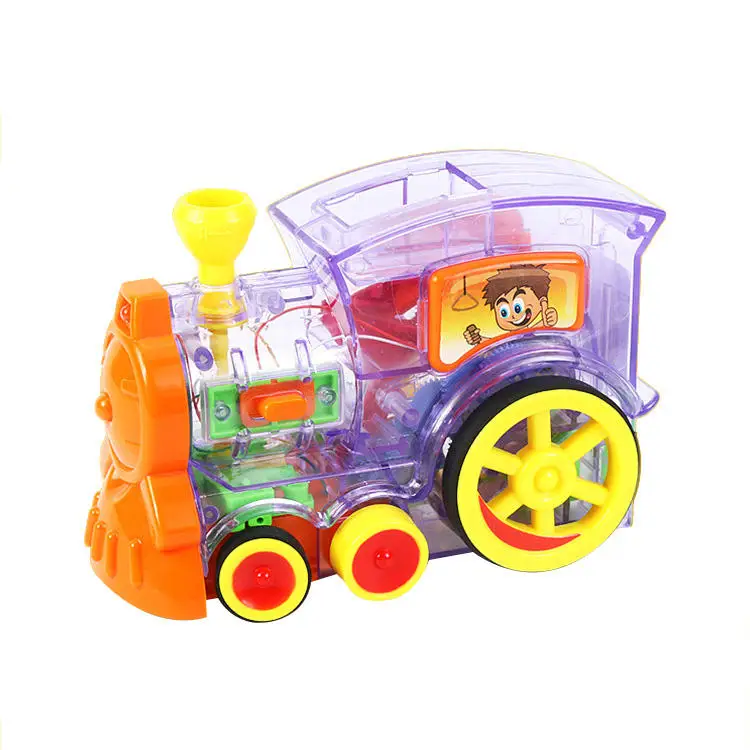 Factory Wholesale New High Quality Kids Game Toys 60 Blocks Set Automatic Domino Train