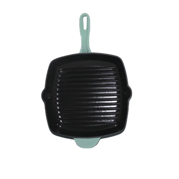 Household Items non-stick Enameled Cast Iron Square BBQ Griddle Grill Pan Steak Plate