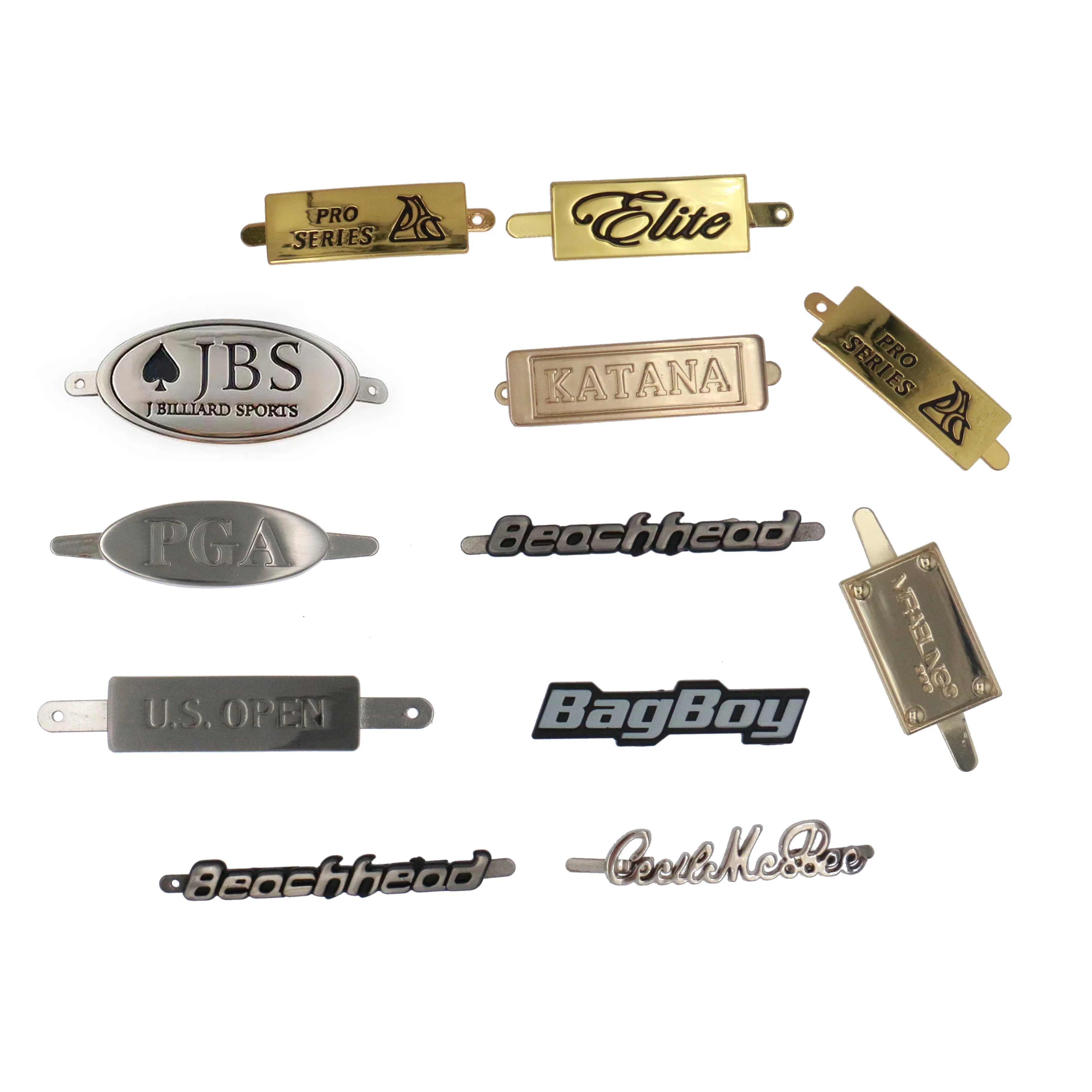 
Custom Ladies Bag Accessories Bag Brand Fitting Screw Letters Designer Engraved Metal Logo For Handbag 