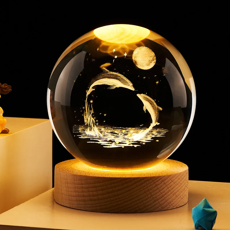 Honor Of Crystal Высокое качество оптовая продажа 3D светящийся хрустальный шар орнамент практичный и креативный Выпускной подарок