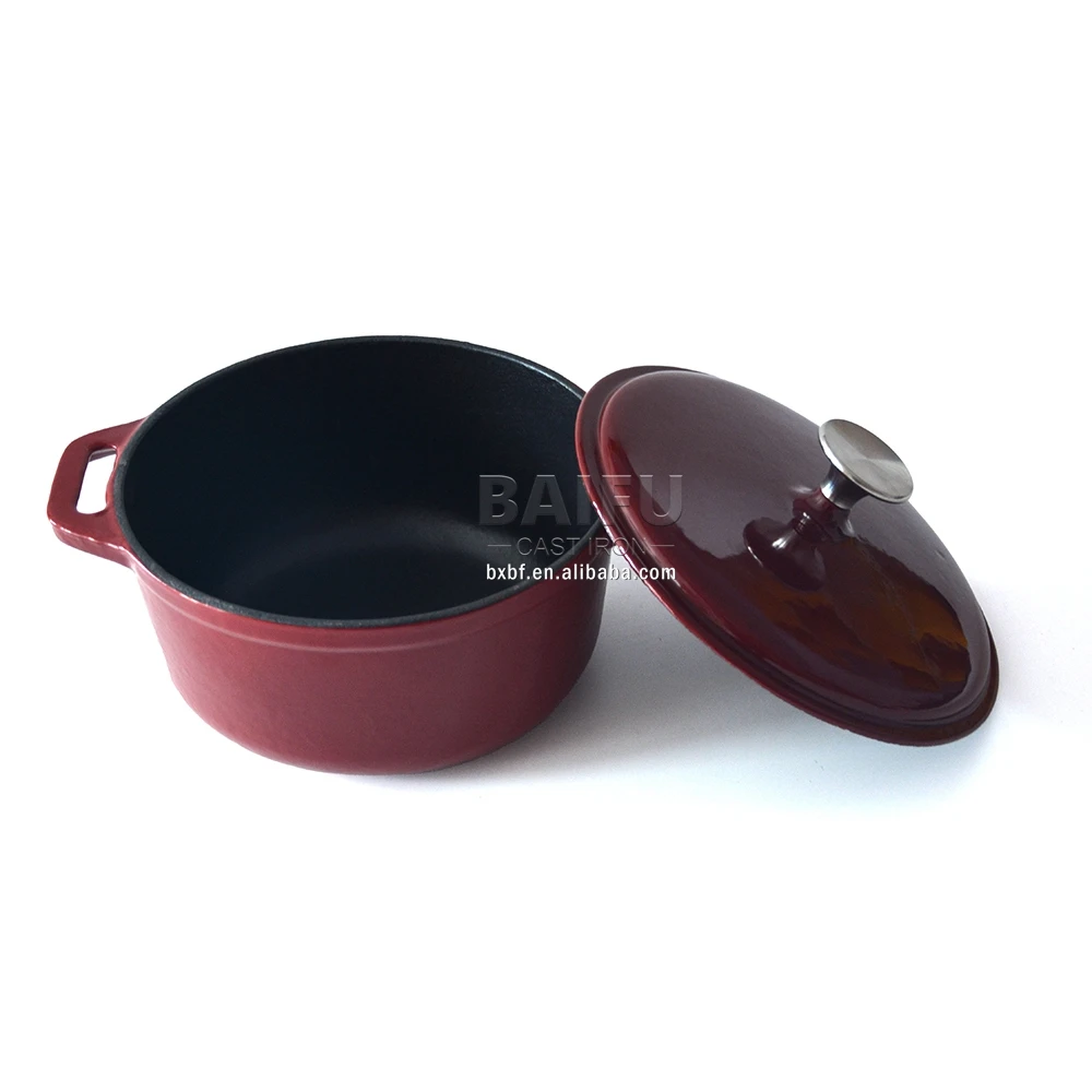 Factory Supply Factory Direct Hot sale Round Enameled Cast Iron Casserole Pan with Cover Dutch Oven Casserole Dish Pot