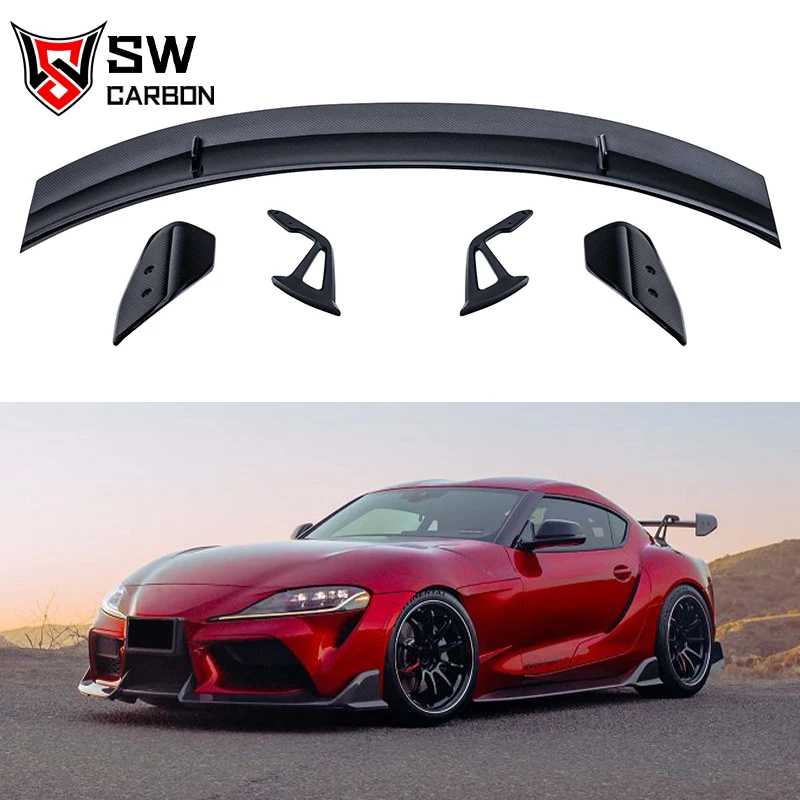 A-D Style Swan Neck Wing for Toyota GR Supra MK5 A90 A91 Carbon Fiber Spoiler Trunk Splitter Lip Diffuser Carbon Fiber Wing