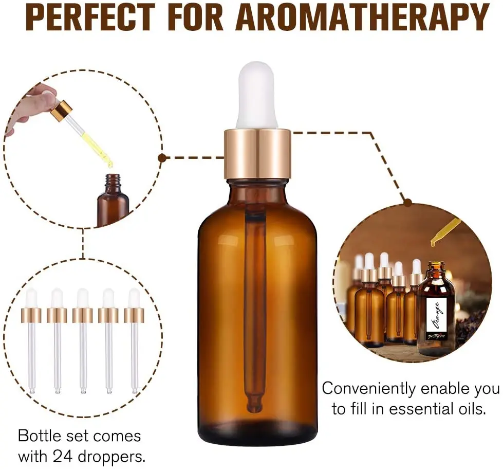 Glass Dropper Bottle Amber Glass Bottles Empty 30ml Eye Dropper Bottles for Essential