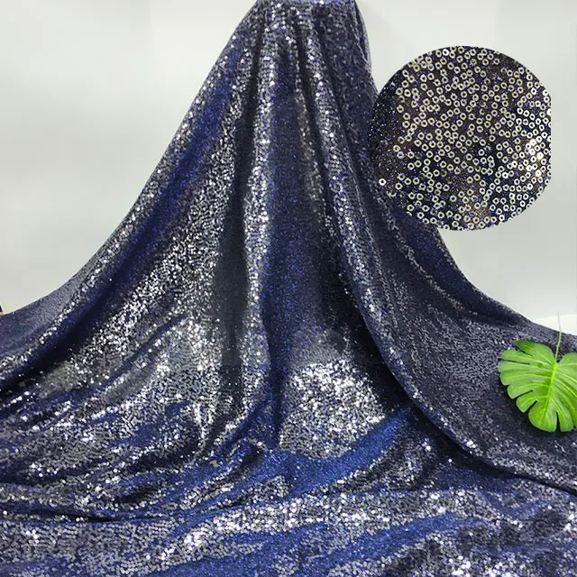 Hot Sale Fabrics Wholesale lurex Stretch Sequin Fabric silver sheet 3mm sequin fabric for dress