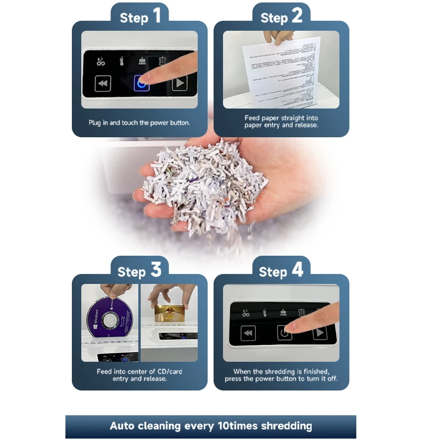 Hot sales 40dB 15 sheets P4 cross cut 25L ear friendly paper shredder