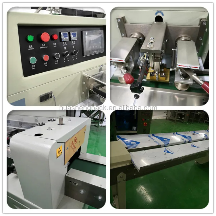 Automatic horizontal  high efficient instant noodle/cakes/snack food  pillow wrappe flow packing machine HS-Z100