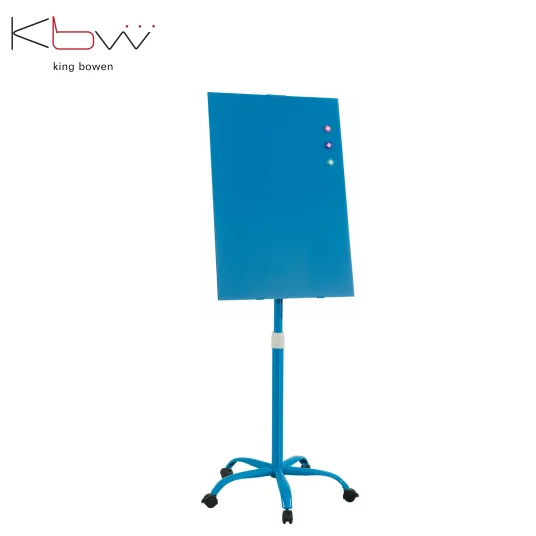 KBW best quality magnet Glass flip chart easel with whiteboard stand