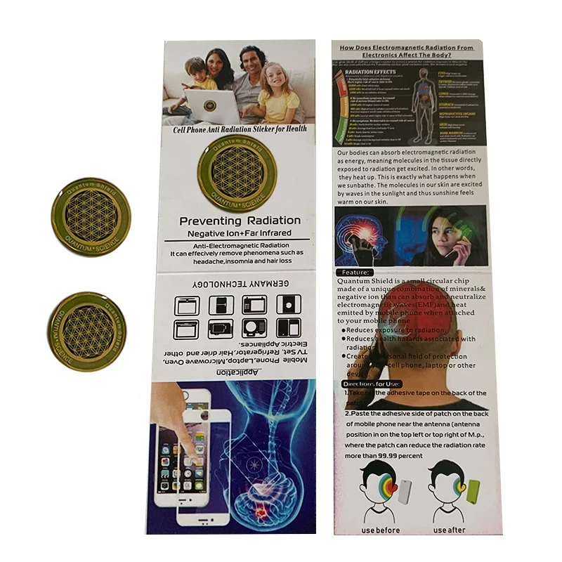 2500cc negative ions ,EMF, EMR Silicone rubber anti radiation sticker /patch/chip with waterproof  for phone and computer