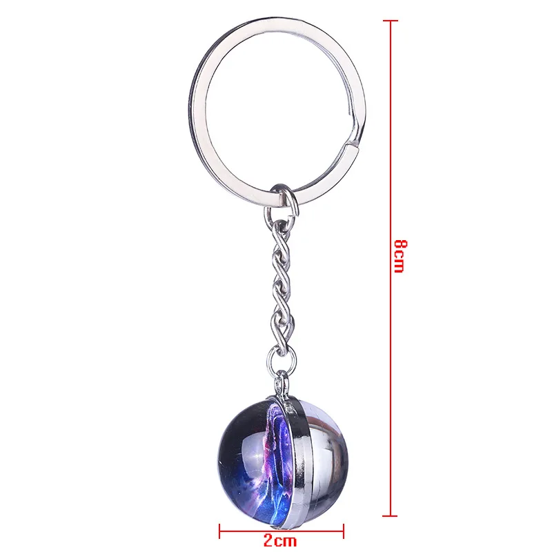 New Arrival 12 Zodiac Sign Keychains Sphere Ball Crystal Key Chains Rings Scorpio Leo Aries Constellation for Birthday Gifts