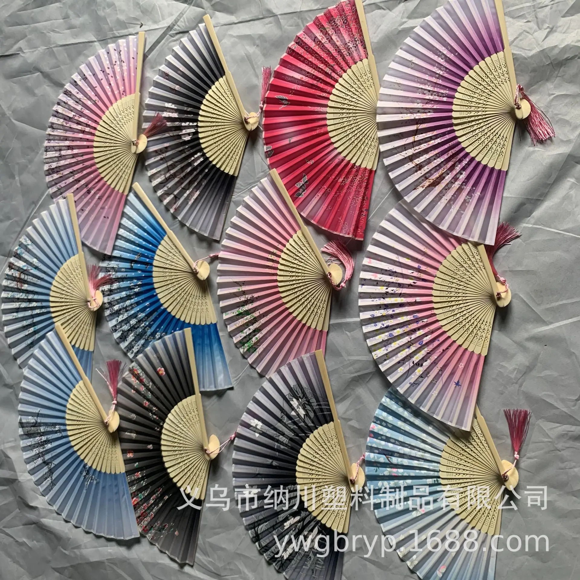 
Ancient folding traditional craft chinese style lady dance bamboo fan imitation 