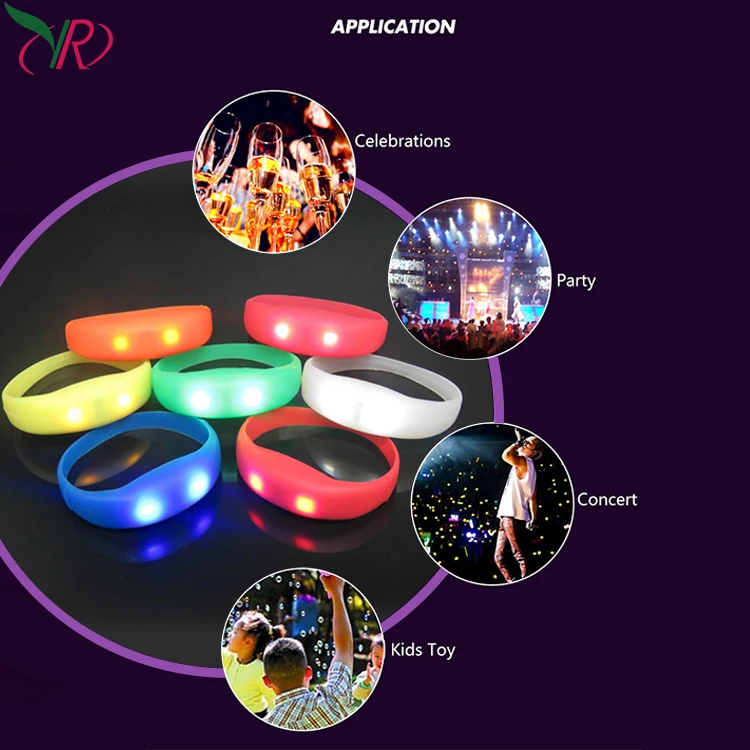 2020 New Year Party Music Smart Bracelets Sound Activated Flashing Concert Led Light Bracelet Light Up Bracelet Led Wrist Bands