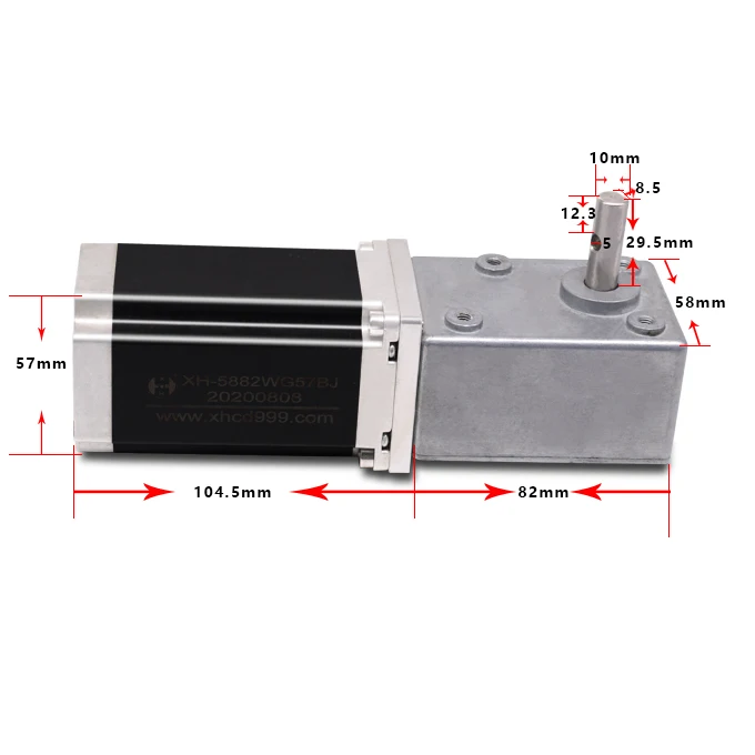 187mm length customable high torque dc bldc worm gear motor 12v 24v for intelligent robot