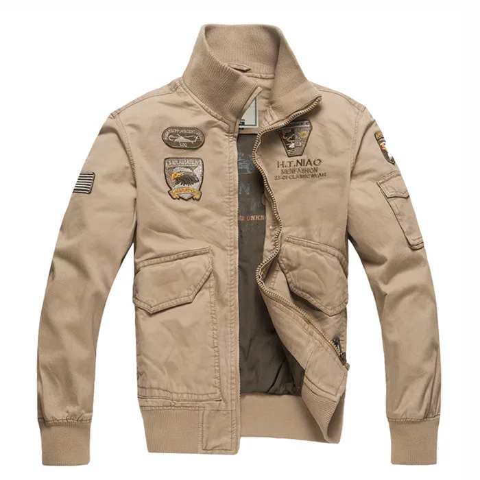 White Jacket Own Custom Nasa Patch Mens Clothing Autumn Summer Fashion German Handsome Uniform Cotton Loose Khaki Work Clothes