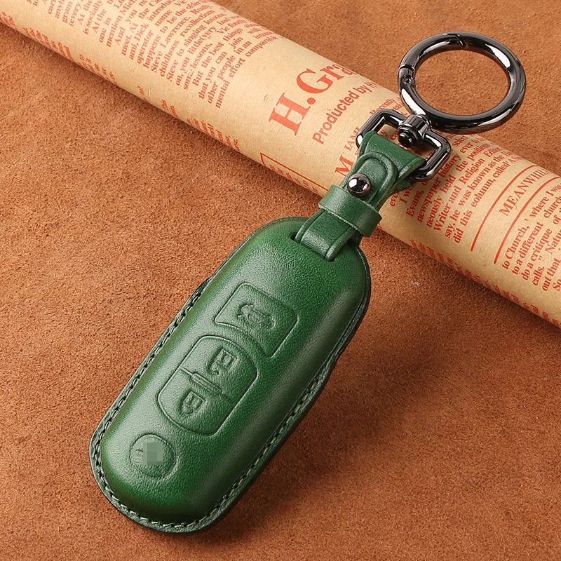 Genuine Leather England Style Vintage Fashion Keychains Men Women Accessories Mini Protective Shell Car Key Case