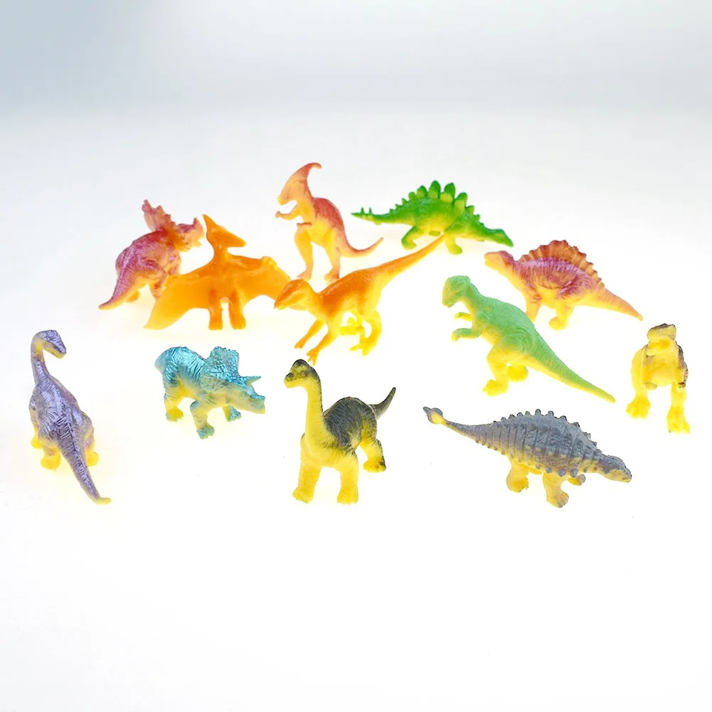 Wholesale selling 12 colorful mini dinosaur model toys educational early childhood toys for children