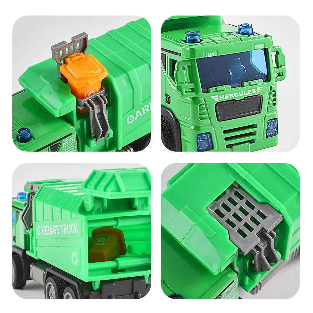 1:36 Diecast Pull-Back Model Garbage Collector Die cast Toy Trash Trucks