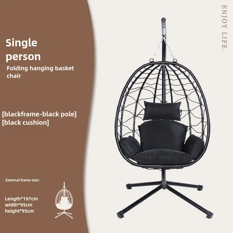 High Quality Modern Double Chair Rattan Swing Waterproof Wood Iron Hanging Egg for Indoor Home Bedroom Park Dining Office Use