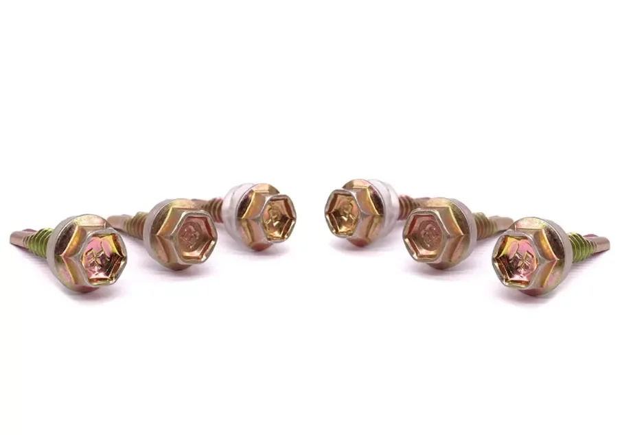 China factory zinc plated carbon steel self drilling screw with rubber washer