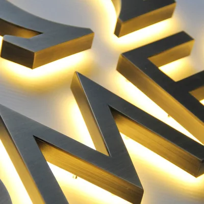 Outdoor Acrylic Advertising Logo Full Lit Lettering Signs background wall production lights