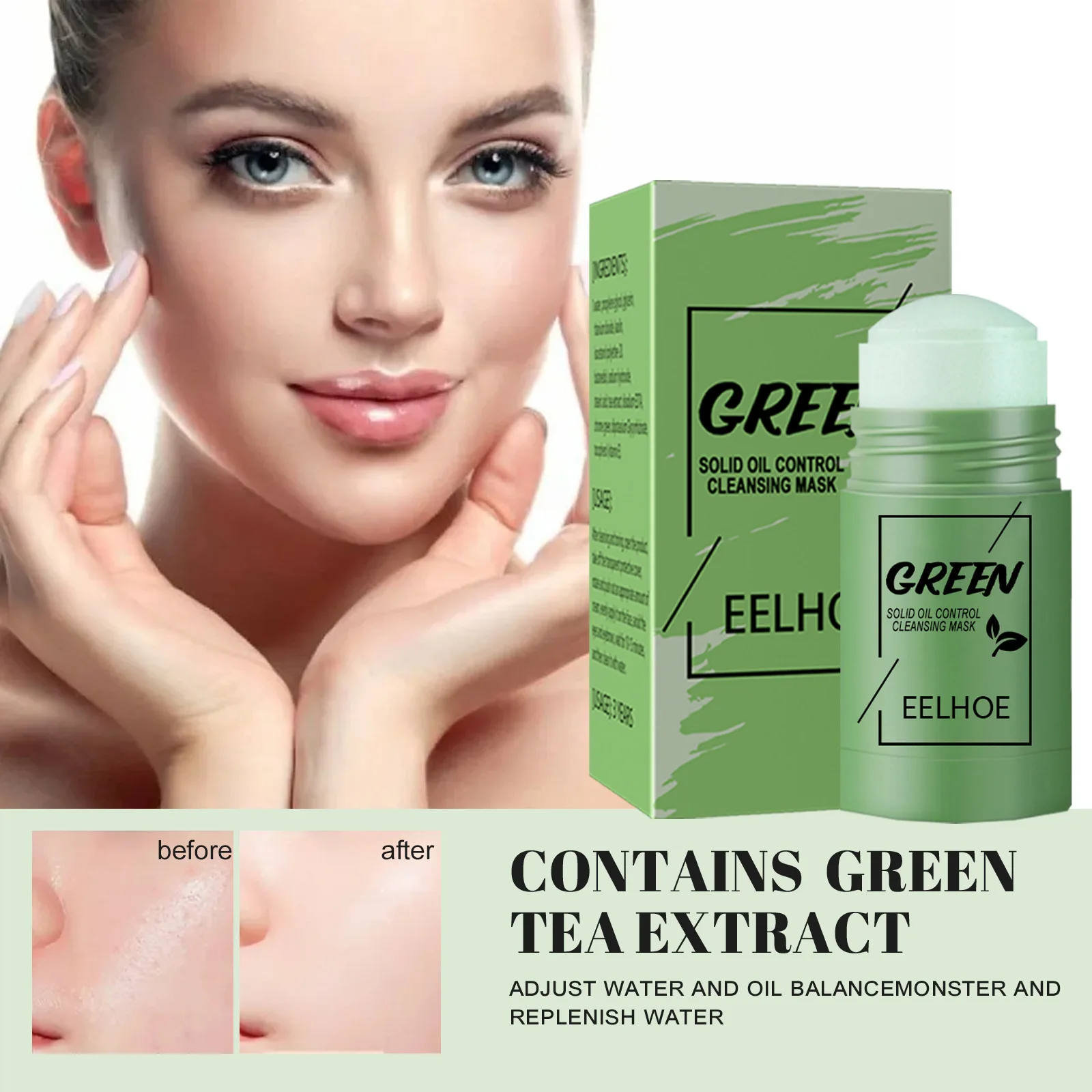 facial cleaning face maskss beauty organic green tea mud claymask clay face mask stick for Whitening