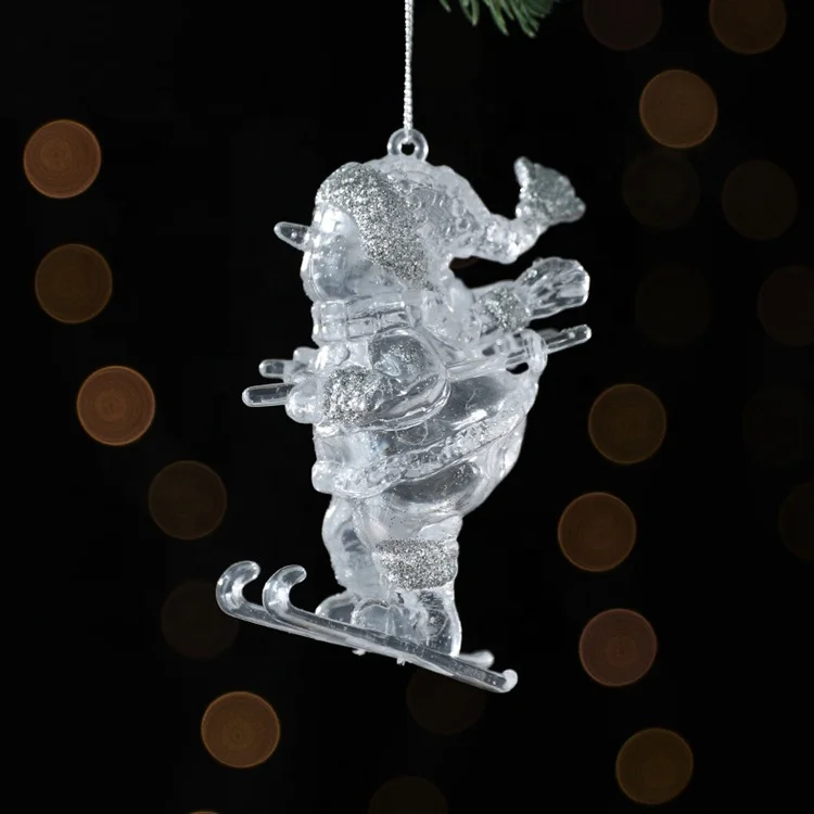 Hot selling transparent hanging tree home decoration christmas acrylic ornaments