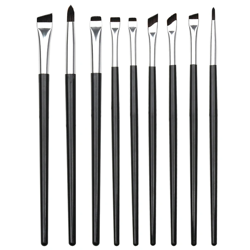 Anzin 2024 new 9pcs Professional eye detail brush set Perfect eye makeup one word eyeliner brush for all people