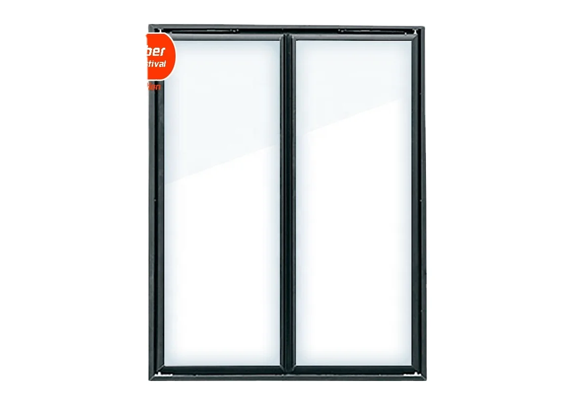 Plastic glass door for chiller freezer reach in fridge aluminum glass door with LED light