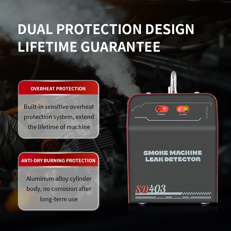 SD403 Automotive Smoke Machine with Air Pressure Leak Detector Car Trucks EVAP Detect Pipe Smoke Leakage Analyzer