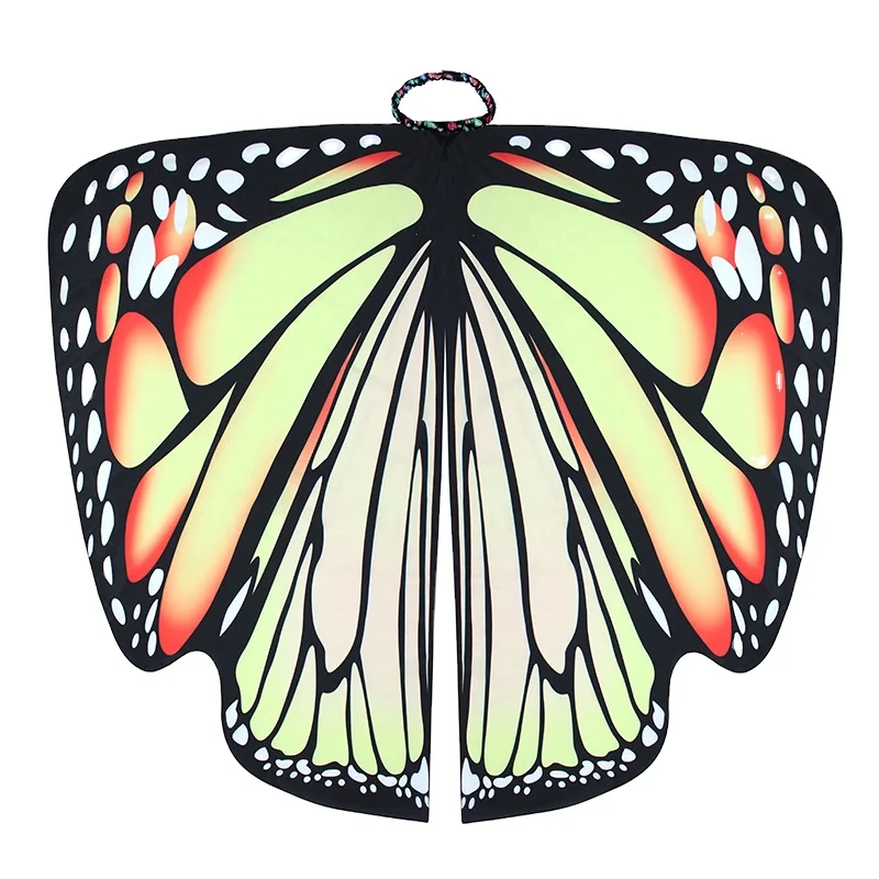 New Fashion Printed Halloween Cloak European And American Street Style Butterfly Cloak Multicolor Butterfly Wings