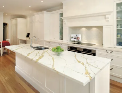 Artificial Calcatta Gold Quartz 15mm-30mm thick Calacatta Gold Quartz Stone Countertops Slabs