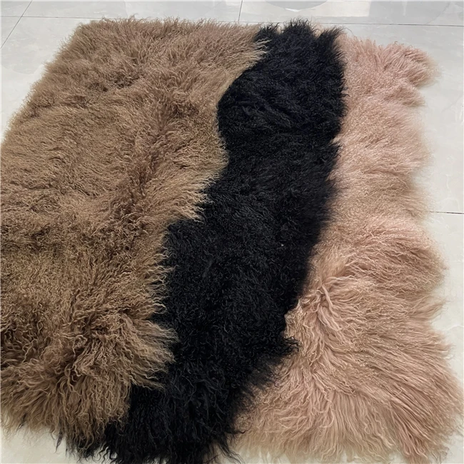 Натуральный монгольский ковер из овчины