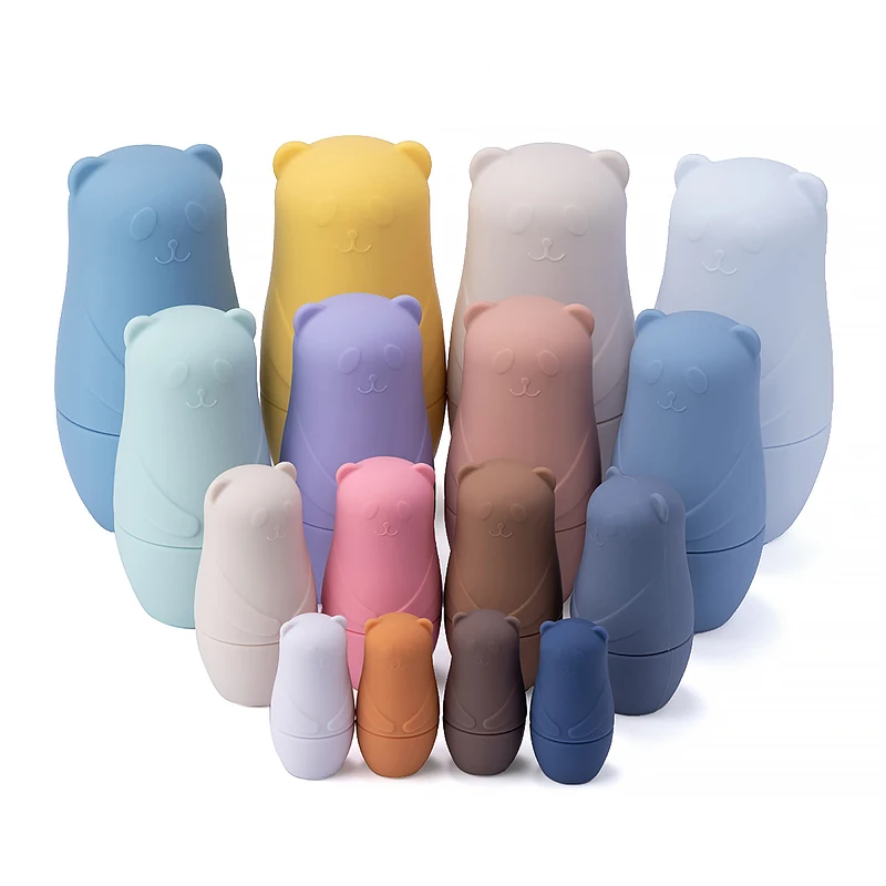 Beautiful Gift Panda Bear Bing Dwenss Russian Blank Matryoshka Toys Stacking Teether Russian Nesting Doll for Baby