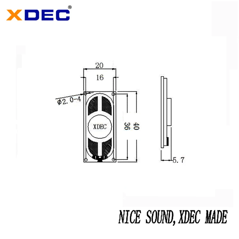 Competitive price 20*40*5.7mm 8Ohm 1.5W  black plastic diaphragm iron frame rectangular Speaker Driver for mobilephone computer