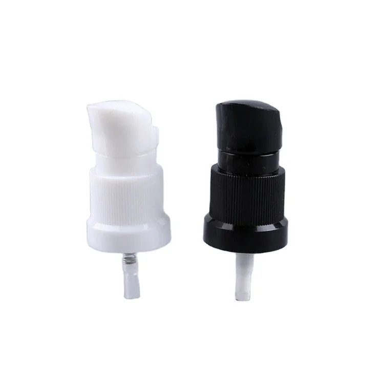 factory RUIPACK OEM RTS 18mm 410 white or black plastic lotion emulsion serum press pump with step decoration
