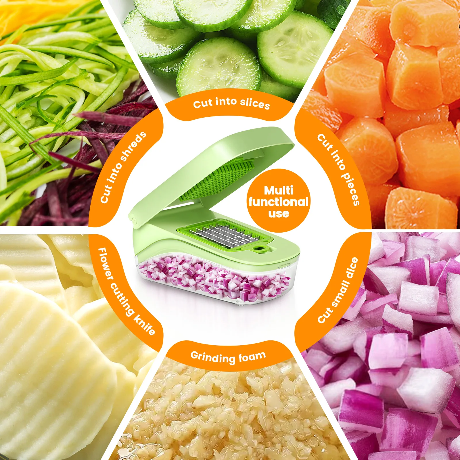 wholesale hot sale kitchen tools multi function manual fruit vegetable cutter onion dicer veggie slicer vegetable chopper