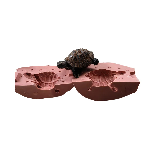RF Garden decor fiberglass silicone ornaments turtle concrete molds animal plaster statue cement mold for sale