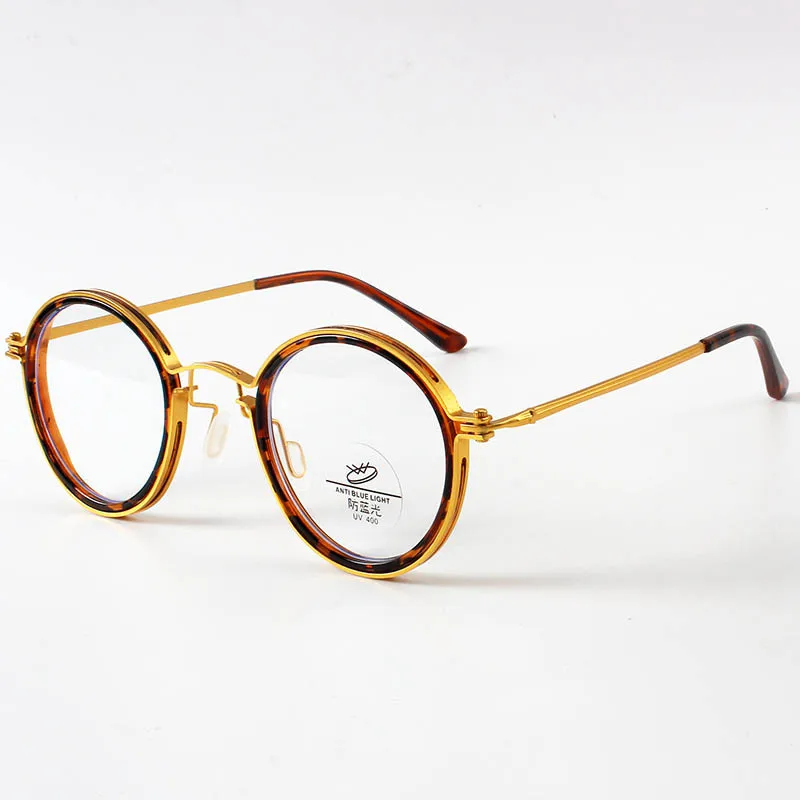 Retro Round Black Eyeglasses Frame Anti-blue Light Men Trend Vintage Optical Frame Computer Glasses Wholesale