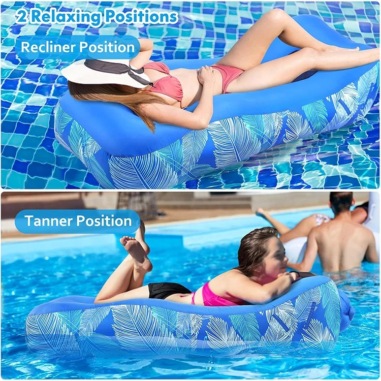 Inflatable Lounger Air Sofa Beach Bed with Pillow Couch Camping Chair Hammock with Sunshade for Hiking Travel Beach Park Picnics