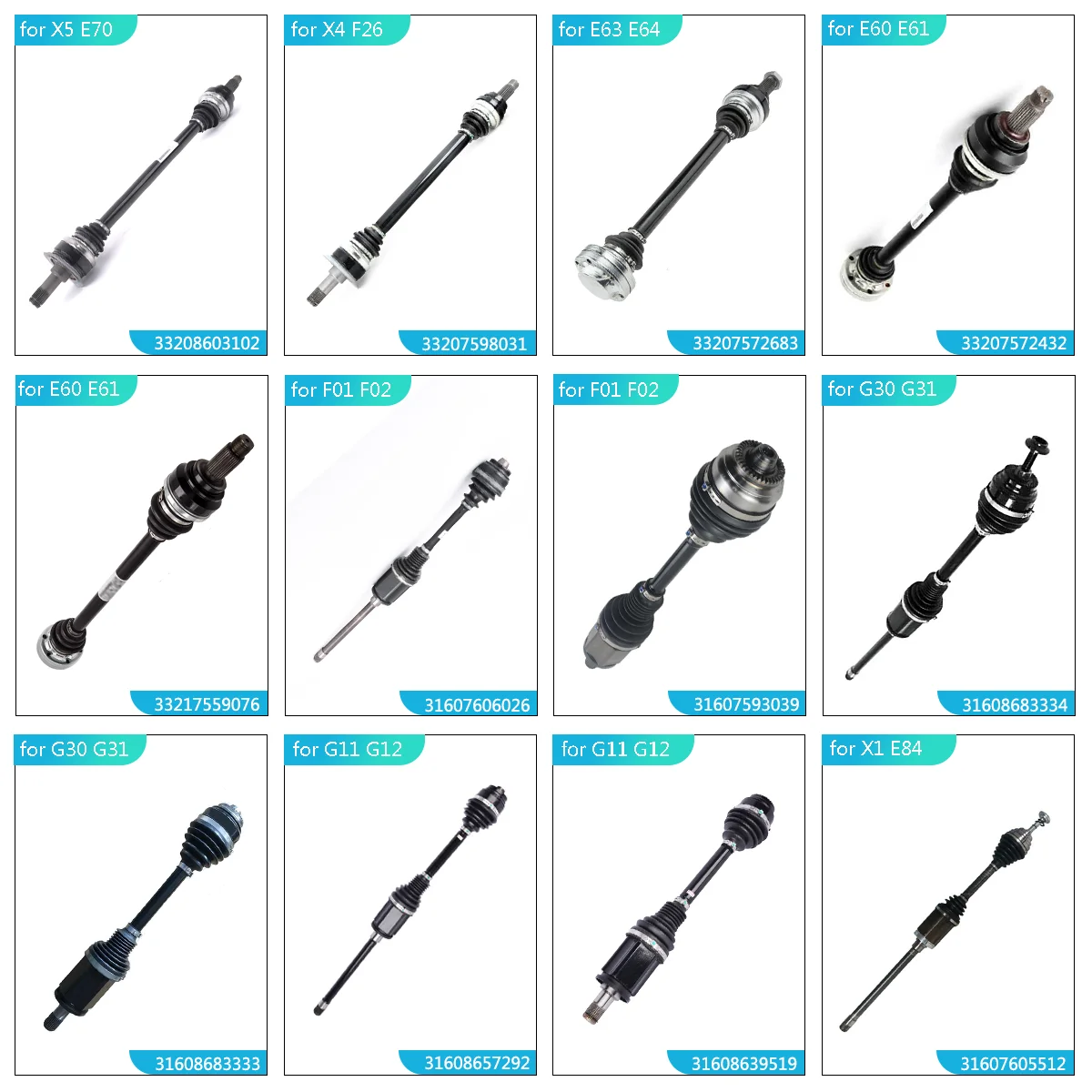 ShungTak Wholesale High Quality Car Auto Parts Front CV Axle Drive Shaft for Mini R52 R53 31607574850 31607514480