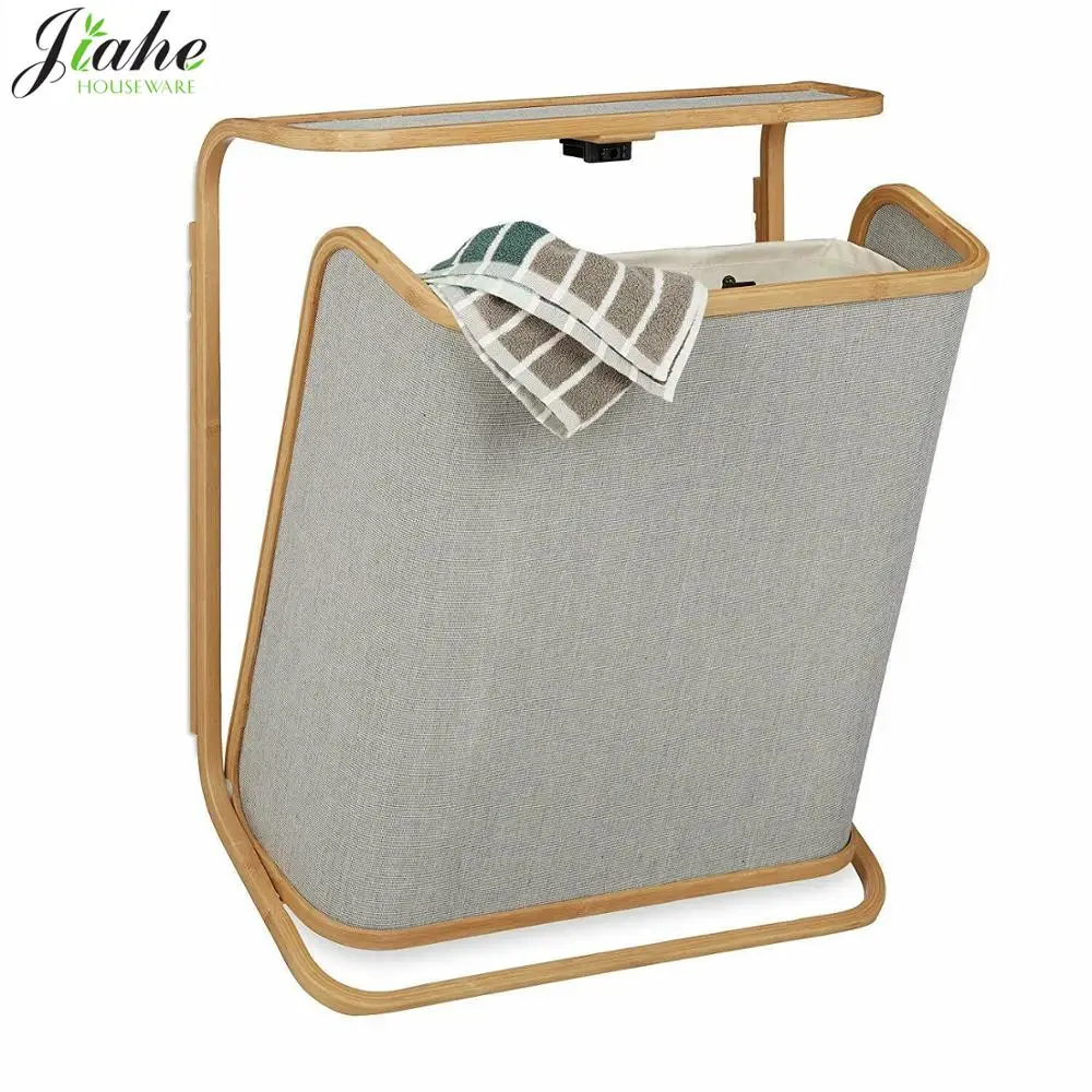 Бамбуковая корзина для белья, деревянная бамбуковая настенная корзина для белья, наклонная бамбуковая корзина для хранения