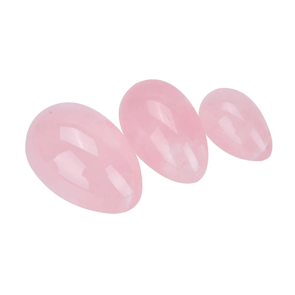 2020 natural pink crystal jade yoni egg for vaginal movement egg ball standing jade rope and gift box