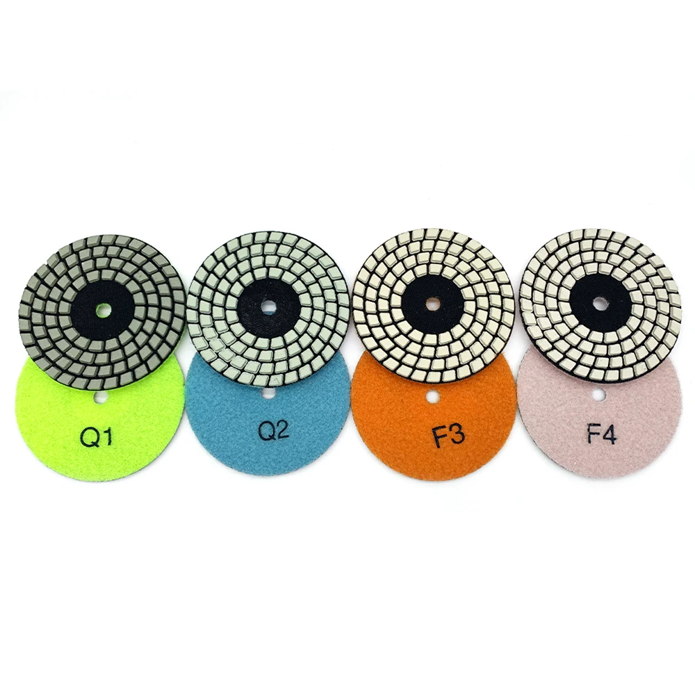 Flexible 4 Steps Dry polishing pads marble wall floor polishing high gloss result Angle Grinder
