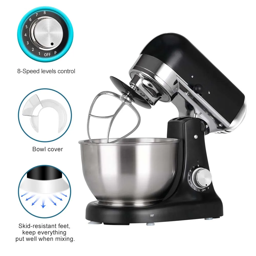 Hot Sale Durable 5 liter Metal Cast Large Capacity 1000w Powerful Household Stand Mixer for Baking Cake Dough Kneading